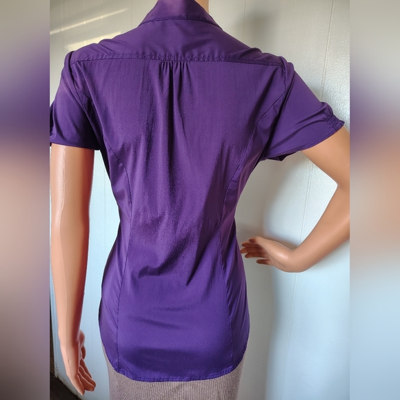 Express Purple Ruffle Blouse Size S - Picture 3 of 11